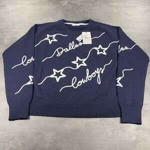 KADYLUXE Dallas Cowboys Love‎ Letter Sweater Women Medium Merino Wool Knit NFL